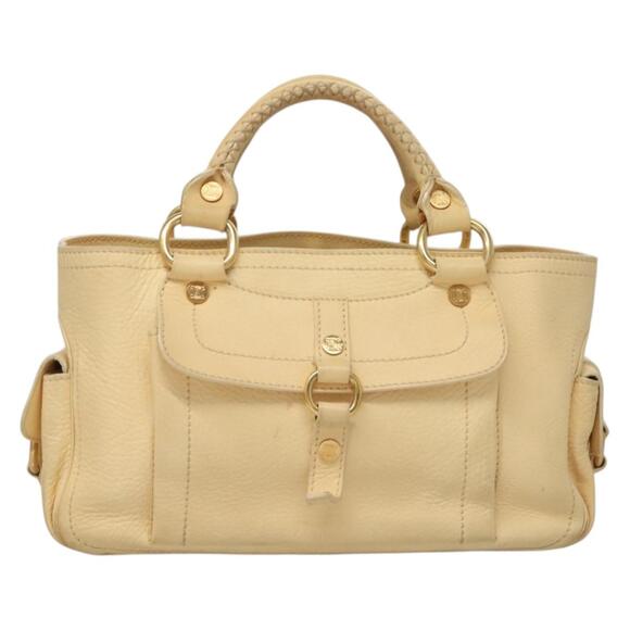 CELINE Boogie Hand Bag Leather Beige Gold - Picture 2 of 13
